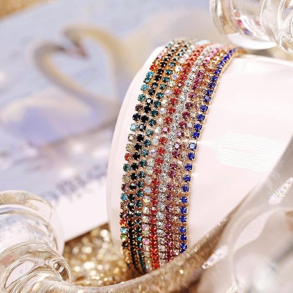 Crystal Tennis Bracelet Beaded Stretch Strand Stacked Bracelet Fashion Gifts NWT - Picture 5 of 5